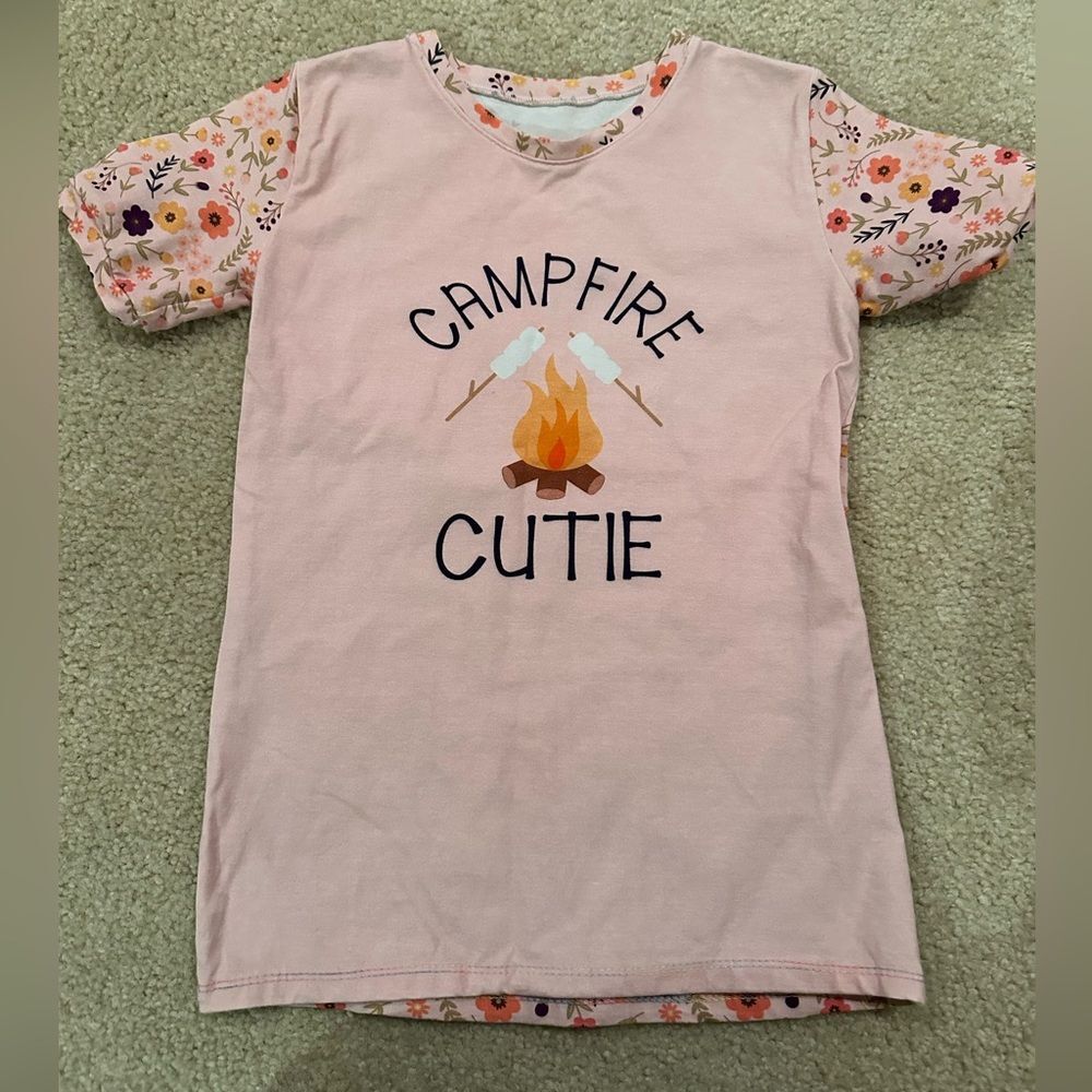 Girls custom made campfire cutie top sz 8 euc